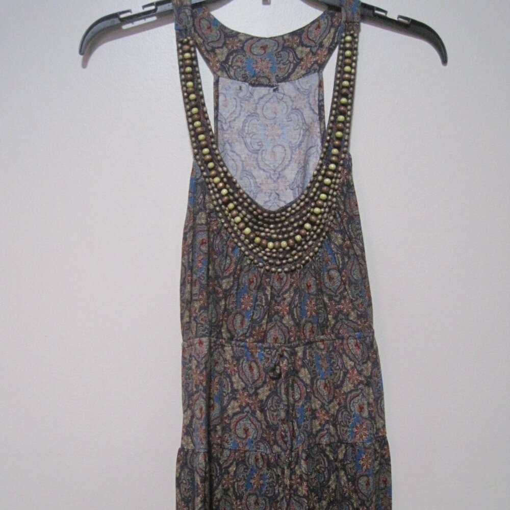 Charlotte Russe Beaded Razorback Women's Size Medium Brown Sleeveless Top Dress